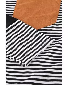 Azura Exchange Топ в полоску с накладным карманом 2XL чёрный