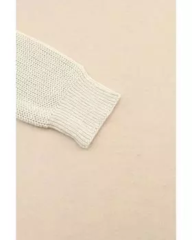 Azura Exchange Трикотажный свитер с V-образным вырезом XL бежевый