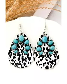 Azura Exchange Turquoise Cow Spots Water Drop Earrings ONE SIZE разноцветный