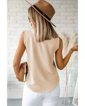 Жилет Azura Exchange с V-образным вырезом и завязанными плечами M абрикосовый