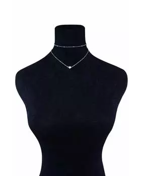 Azura Exchange Valentine Heart Shaped Layered Chain Necklace ONE SIZE серебряный