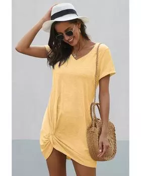 Azura Exchange Versatile Side Knot Dress S жёлтый