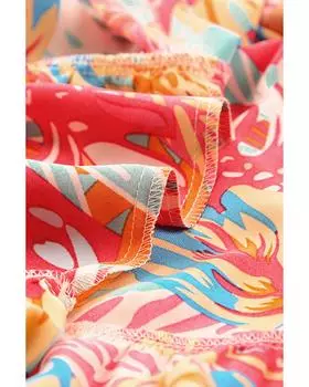 Azura Exchange Платье макси с ярким тропическим принтом и сборками XL разноцветный