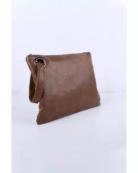 Azura Exchange Винтажная кожаная сумка-клатч большого размера ONE SIZE коричневый