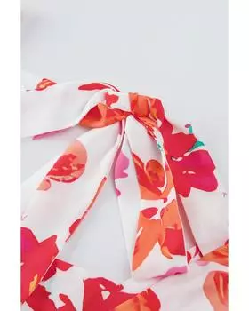 Azura Exchange Вышитая блузка с квадратным вырезом L красный