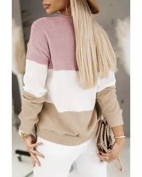 Azura Exchange Waffle Knit Long Sleeve Top M розовый