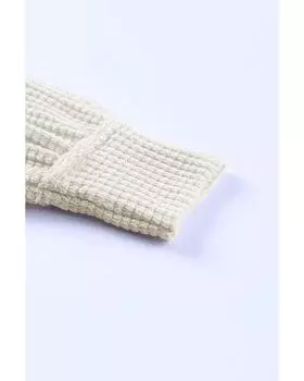 Azura Exchange Топ с вафельной вязкой и разрезом на горловине, с карманами L бежевый