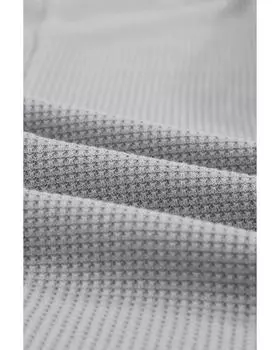 Azura Exchange Вязаный топ с V-образным вырезом и оборками M серый