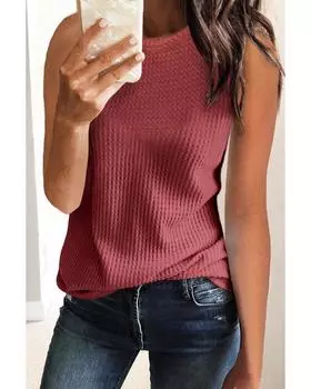 Azura Exchange Waffle Tank Top M красный