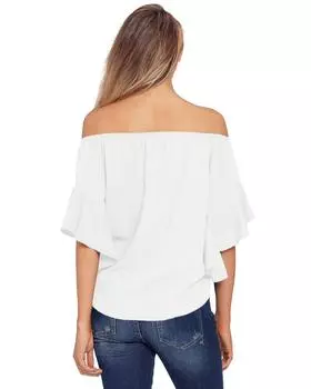 Azura Exchange White Off The Shoulder Knot Front Top S белый