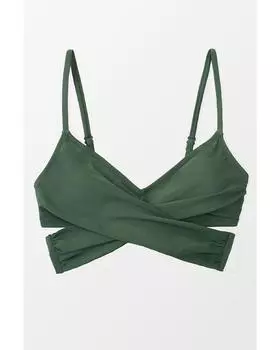 Azura Exchange Wrap Tie Back Bikini Top L зелёный