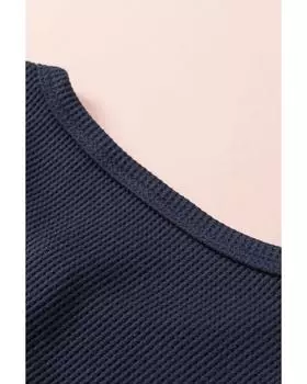 Azura Exchange вышитый темно-синий вафельный топ M синий