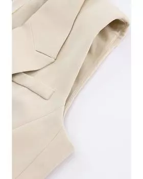 Azura Exchange Жилет-блейзер с карманами и лацканами L абрикосовый