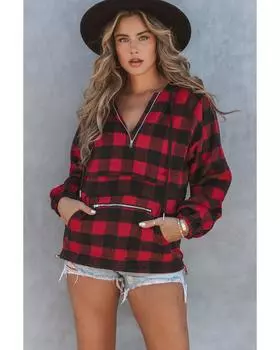 Azura Exchange Zipped Front Pocketed Hoodie S красный