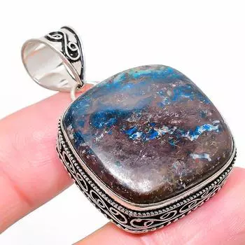 Azurite Gemstone 925 Sterling Silver Jewelry Pendant 1.81 V5s62 синий