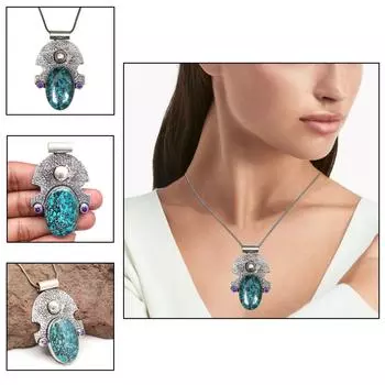 Azurite Necklace Malachite Gifted Pendant Gemstone Jewelry