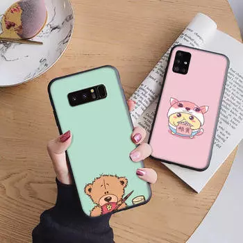 B107 Lovely bear Soft Case for iPhone 11 12 13 14 15 Pro Max Samsung S22 S23 S24 FE Ultra Xiaomi Redmi Note VIVO V27 Realme C21 OPPO Reno 8