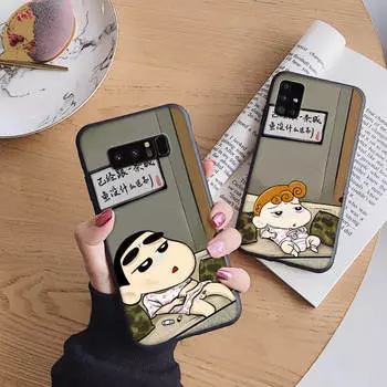 B112 Crayon Shin Chan Soft Case for iPhone 11 12 13 14 15 Pro Max Samsung S22 S23 S24 FE Ultra Xiaomi Redmi Note VIVO V27 Realme C21 OPPO Reno 8