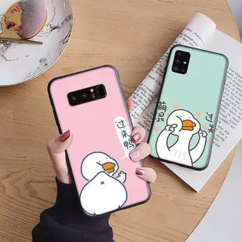 B115 Cute duck Soft Case for iPhone 11 12 13 14 15 Pro Max Samsung S22 S23 S24 FE Ultra Xiaomi Redmi Note VIVO V27 Realme C21 OPPO Reno 8