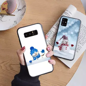 B126 snowman Soft Case for iPhone 11 12 13 14 15 Pro Max Samsung S22 S23 S24 FE Ultra Xiaomi Redmi Note VIVO V27 Realme C21 OPPO Reno 8