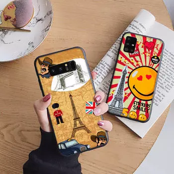B143 Eiffel tower Soft Case for iPhone 11 12 13 14 15 Pro Max Samsung S22 S23 S24 FE Ultra Xiaomi Redmi Note VIVO V27 Realme C21 OPPO Reno 8