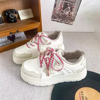 B2103 velvet thick baseplate shoes women s shoes little white shoes cotton shoes winter warm leisure two cotton niche versatile leisure 35