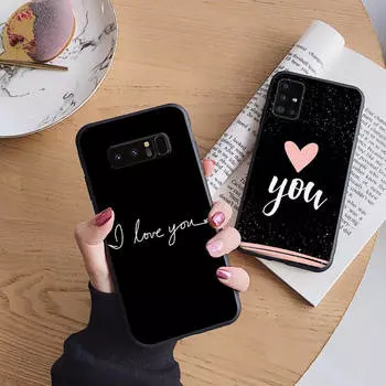 B218 love you мягкий чехол для iPhone 11 12 13 14 15 Pro Max Samsung S22 S23 S24 FE Ultra Xiaomi Redmi Note VIVO V27 Realme C21 OPPO Reno 8