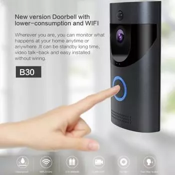 B30 Отличное видео дверное кольцо с разрешением 1080p и ночным видением чёрный/серый