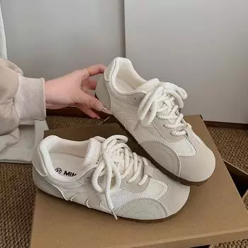 B3506 Puff Shoes Series/латексные стельки Mango Head Little White Shoes Женская обувь для скейтбординга Dexun Shoes 2024 Новинка Популярная 35 грязно-белый