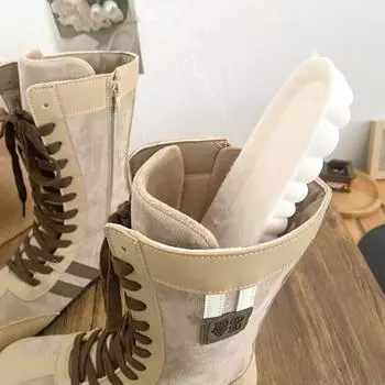 B3522 латексная стелька/бархатная пуховка, ботинки Martin, женская обувь, зимняя новая теплая обувь для моральной тренировки, высокие ботинки 35 серый