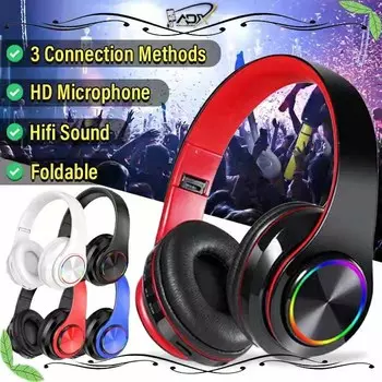 B39 Bass Stereo Bluetooth 5.0 Наушники Беспроводные наушники Гарнитура Игровые наушники-вкладыши с микрофоном чёрный/красный