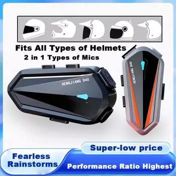 B40 Мотоциклетный шлем Гарнитура Беспроводная Bluetooth 5.0 Гарнитура Поддержка Водонепроницаемый Handsfree Call Kit Стерео Музыкальный Плеер