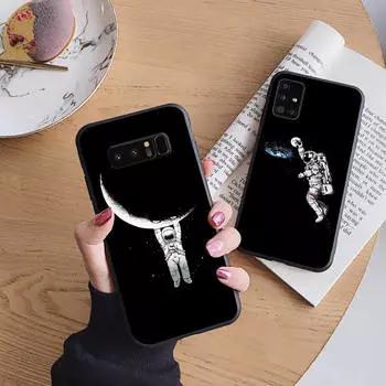B48 the astronaut Soft Case for iPhone 11 12 13 14 15 Pro Max Samsung S22 S23 S24 FE Ultra Xiaomi Redmi Note VIVO V27 Realme C21 OPPO Reno 8