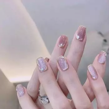 B640 Magic Mirror Ice Grape Nail Art Crystal Powder & Patches