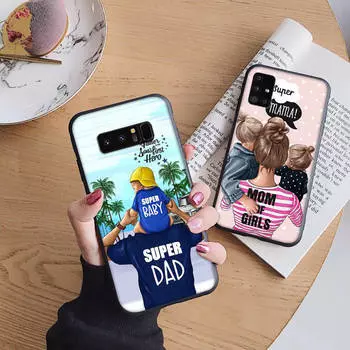 B64 mom baby Soft Case for iPhone 11 12 13 14 15 Pro Max Samsung S22 S23 S24 FE Ultra Xiaomi Redmi Note VIVO V27 Realme C21 OPPO Reno 8