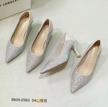 B835-ES83 rhinestone pearl 2025 spring new high heels high sense bridesmaid wedding shoes stiletto single shoes 34 абрикосовый
