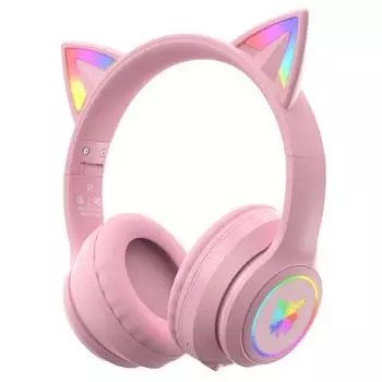 B90 Bluetooth-совместимая гарнитура 5.0 для геймеров с RGB-подсветкой Cat Ear Складная конструкция Беспроводные наушники-гарнитура для игр на ПК