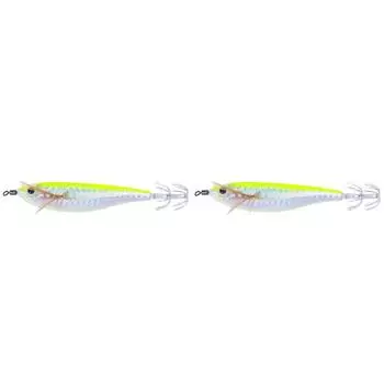 B# 10.3cm/7.4g Lifelike Squid Hook Squid Jig Baits for Night Fishing (Yellow)