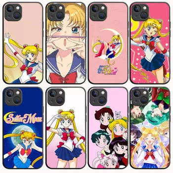 B-28 Sailor Moon черный чехол для Samsung S24 S23 S22 S21 S20 FE S10 Lite Ultra S7 S8 S9 Plus A05S A11 A12 A13 A15 A22 A24 A25 A32 A52 A71 5G Samsung A10S эбеновый