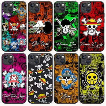 B-38 One Piece флаг черный чехол для Redmi 10A 10C 12C 13C 9A 9C 9T A3X Note 10 9 9S 10S iPhone 11 12 13 14 15 16 X XS Pro Max Mini 7 8 Plus XR Redmi Note 13 Pro 4G эбеновый