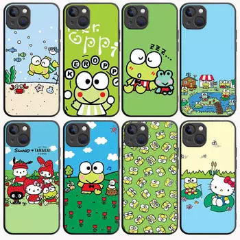 B-49 Kero Keroppi черный чехол для Samsung S24 S23 S22 S21 S20 FE S10 Lite Ultra S7 S8 S9 Plus A05S A11 A12 A13 A15 A22 A24 A25 A32 A52 A71 5G Samsung J6 Plus аэро