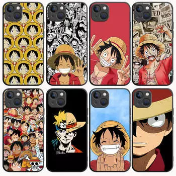 B-4 One Piece Luffy черный чехол для Samsung S24 S23 S22 S21 S20 FE S10 Lite Ultra S7 S8 S9 Plus A05S A11 A12 A13 A15 A22 A24 A25 A32 A52 A71 5G Samsung S8 аэро