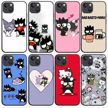 B-63 Badtz maru черный чехол для Redmi 10A 10C 12C 13C 9A 9C 9T A3X Note 10 9 9S 10S iPhone 11 12 13 14 15 16 X XS Pro Max Mini 7 8 Plus XR iPhone 15 Pro Max зелёный