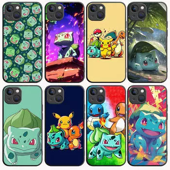 B-67 Pokemon Bulbasaur черный чехол для Samsung S24 S23 S22 S21 S20 FE S10 Lite Ultra S7 S8 S9 Plus A05S A11 A12 A13 A15 A22 A24 A25 A32 A52 A71 5G Samsung M21 олений