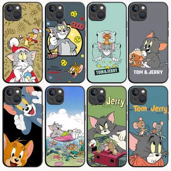 B-68 милый черный чехол с изображением кошки и мышки для Redmi 10A 10C 12C 13C 9A 9C 9T A3X Note 10 9 9S 10S iPhone 11 12 13 14 15 16 X XS Pro Max Mini 7 8 Plus XR Redmi Note 9 Pro верблюд