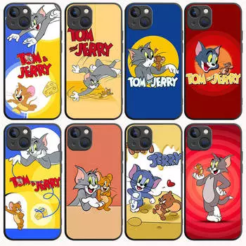 B-69 Джерри и Том черный чехол для Samsung S24 S23 S22 S21 S20 FE S10 Lite Ultra S7 S8 S9 Plus A05S A11 A12 A13 A15 A22 A24 A25 A32 A52 A71 5G Samsung M31 Prime эбеновый