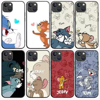 B-72 Кошка и мышь черный чехол для Redmi 10A 10C 12C 13C 9A 9C 9T A3X Note 10 9 9S 10S iPhone 11 12 13 14 15 16 X XS Pro Max Mini 7 8 Plus XR Xiaomi Poco M5 5G олений