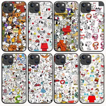 B-89 милый черный чехол со Снупи для OPPO A5 A9 A15 A16 A55 A94 A95 A96 Reno 6 7 8 10 5G Realme 7I 8I C30 C31 VIVO V23E V25 V27 Pro Y20S Y17S OPPO Reno 6 5G бездна