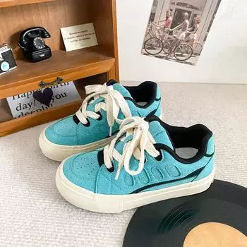 B-9107 platform bread shoes women s ins tide retro Harajuku girls 2025 spring board shoes ulzzang casual shoes 35 бежевый