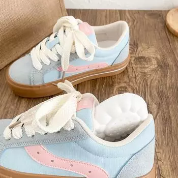 B-9282 new popular latex insole thick baseplate shoes women s shoes canvas shoes 2024 new Hong Kong style retro niche 35 красный